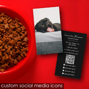 Tarjeta De Visita Influencia de Mascota animal Fotos completas Códig