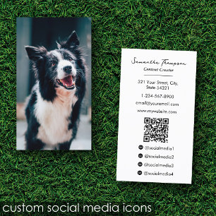 Tarjeta De Visita Influencia en el Mascota animal Código QR de foto