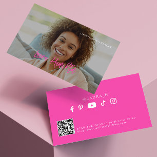 Tarjeta De Visita Influencia en medios sociales foto código qr color