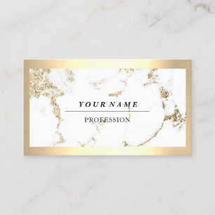 Tarjeta De Visita Influencia profesional moderna de mármol dorado
