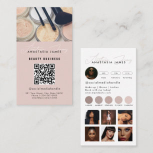 Tarjeta De Visita Influenciador Esteticista Medios Sociales QR Códig