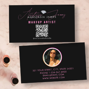 Tarjeta De Visita Influencier Beauty Luxury Social Media QR Code