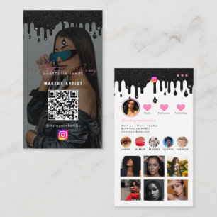 Tarjeta De Visita Influencier Fuente de Fotografía Purpurina de medi
