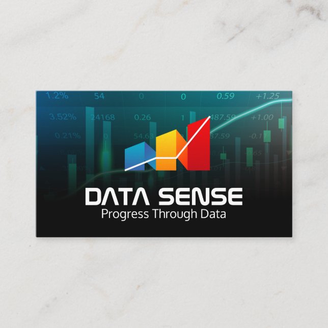 Tarjeta De Visita Info Data Graphs | Analysis Logo (Anverso)