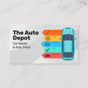 Tarjeta De Visita Infografía de coches Servicios de piezas automát