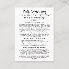 Tarjeta De Visita Información de cavitación ultrasónica de contorno