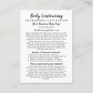 Tarjeta De Visita Información de cavitación ultrasónica de contorno 