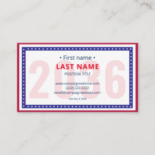 Tarjeta De Visita Información de contacto de campaña bilingüe para e