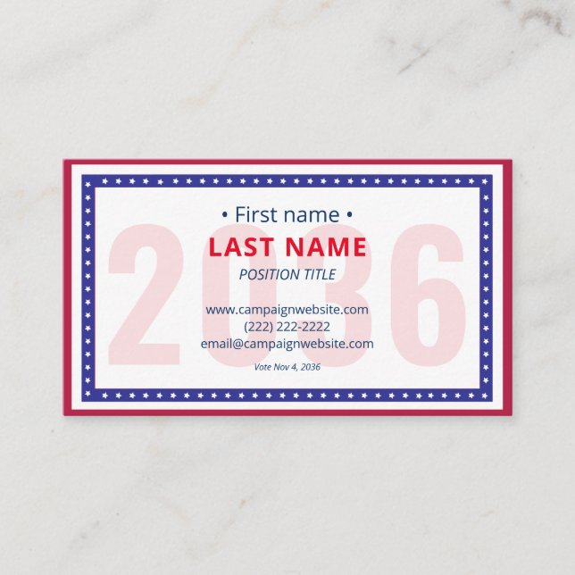 Tarjeta De Visita Información de contacto de campaña bilingüe para e (Anverso)