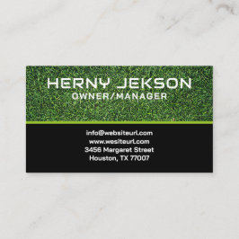 Tarjeta De Visita Información de contacto de la hierba fresca y verd