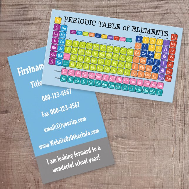 Tarjeta De Visita Información de contacto del profesor de ciencias (Custom Business Card)