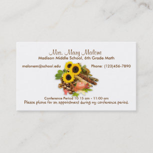 Tarjeta De Visita Información de girasoles del arangement floral de
