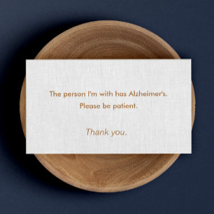 Tarjeta De Visita Información de paciente de demencia de Alzheimer