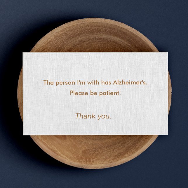 Tarjeta De Visita Información de paciente de demencia de Alzheimer (Subido por el creador)