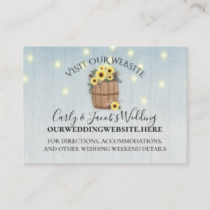 Tarjeta De Visita Información del sitio web Barrel of Sunflowers Blu