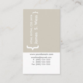 Tarjeta De Visita Informático mínimo del CSS del codificador Techie