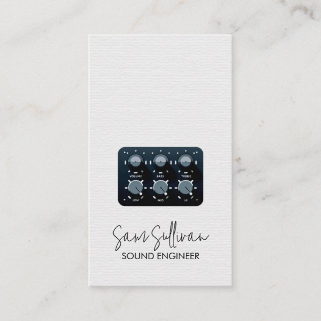 Tarjeta De Visita Ingeniería de audio de ingeniero de sonido (Anverso)
