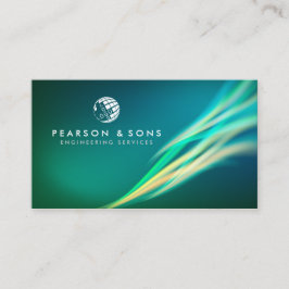 Tarjeta De Visita Ingeniería técnica Resumen Flujo de luz verde