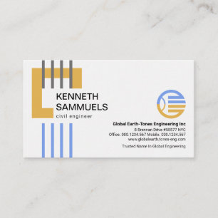 Tarjeta De Visita Ingeniería vertical de bloques de edificios marro