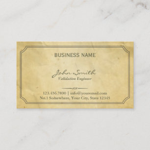 Tarjeta De Visita Ingeniero Antiguo de Validación de Textura de Pape