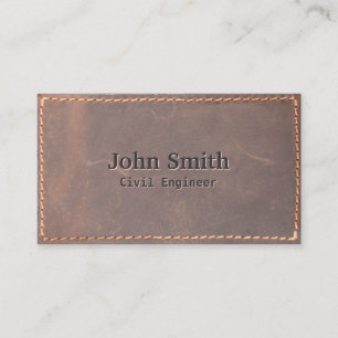 Tarjeta De Visita Ingeniero Civil Vintage Sintage Leather