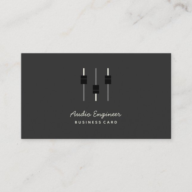 Tarjeta De Visita Ingeniero de audio de escritura a mano con logotip (Anverso)