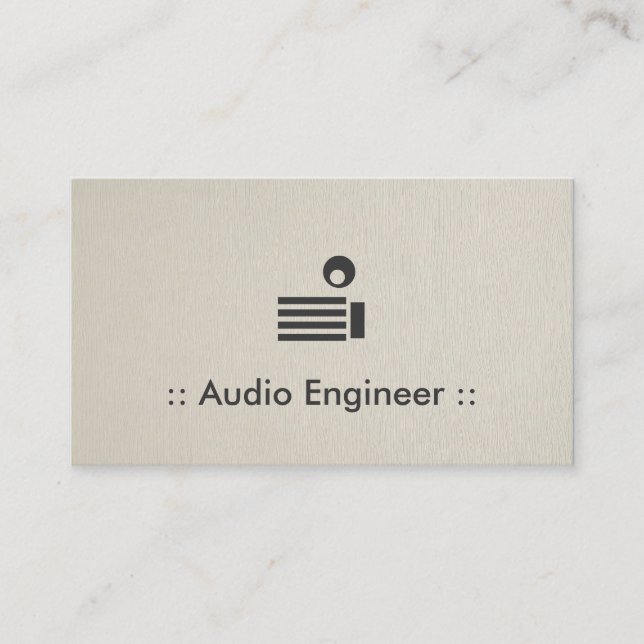 Tarjeta De Visita Ingeniero de audio profesional simple elegante (Anverso)