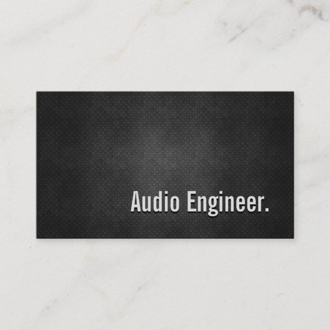 Tarjeta De Visita Ingeniero de audio Simplicidad Metalizado en negro (Anverso)