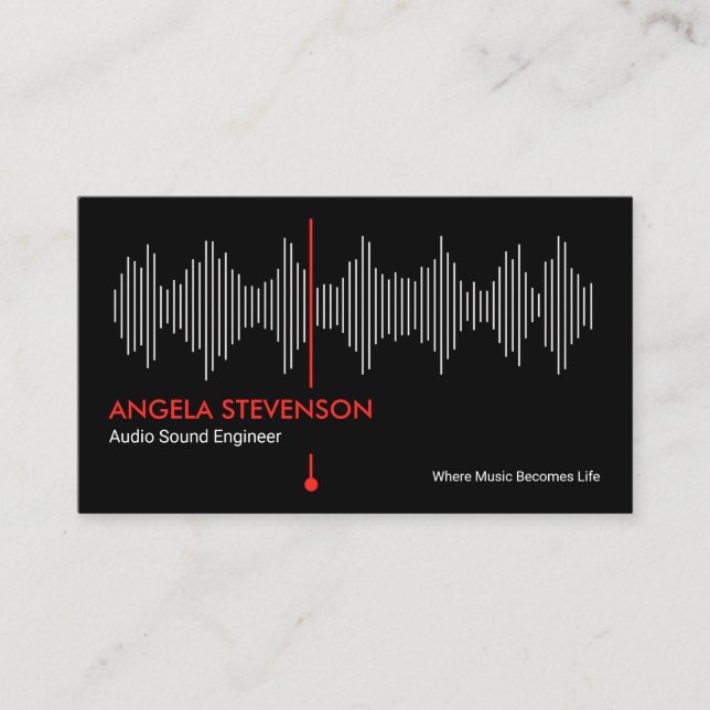Tarjeta De Visita Ingeniero de Audio Sound Wave Studio (Anverso)
