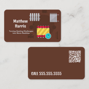 Tarjeta De Visita Ingeniero de calefacción QR personalizado