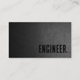 Tarjeta De Visita Ingeniero de cuero falso negro Premier