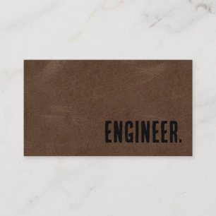 Tarjeta De Visita Ingeniero de cuero falso Premier Brown