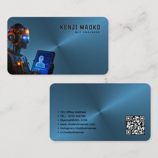 Tarjeta De Visita Ingeniero de IA conversacional de desarrollador de (Anverso / Reverso)