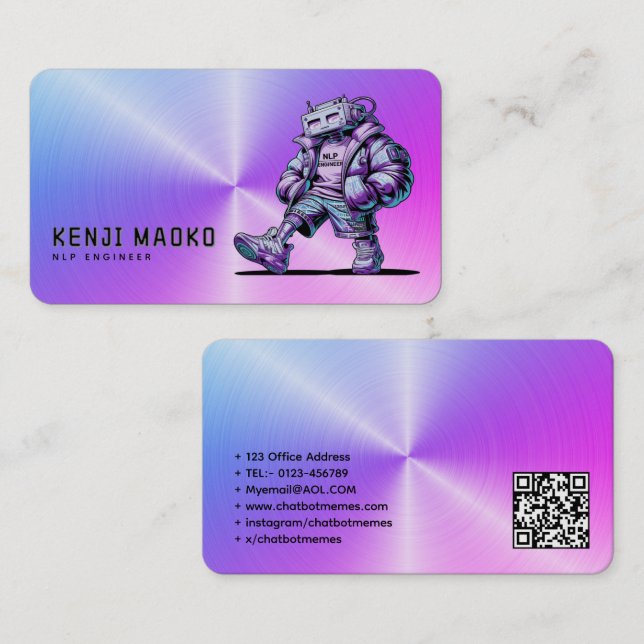 Tarjeta De Visita Ingeniero de IA conversacional de desarrollador de (Anverso / Reverso)
