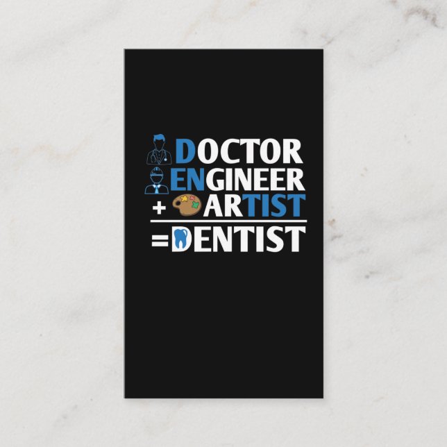 Tarjeta De Visita Ingeniero de Médicas dental dentista (Anverso)