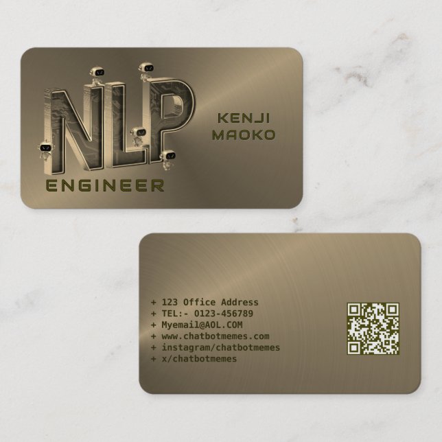 Tarjeta De Visita 🤖 Ingeniero de NLP Chatbot Desarrollador Conversa (Anverso / Reverso)