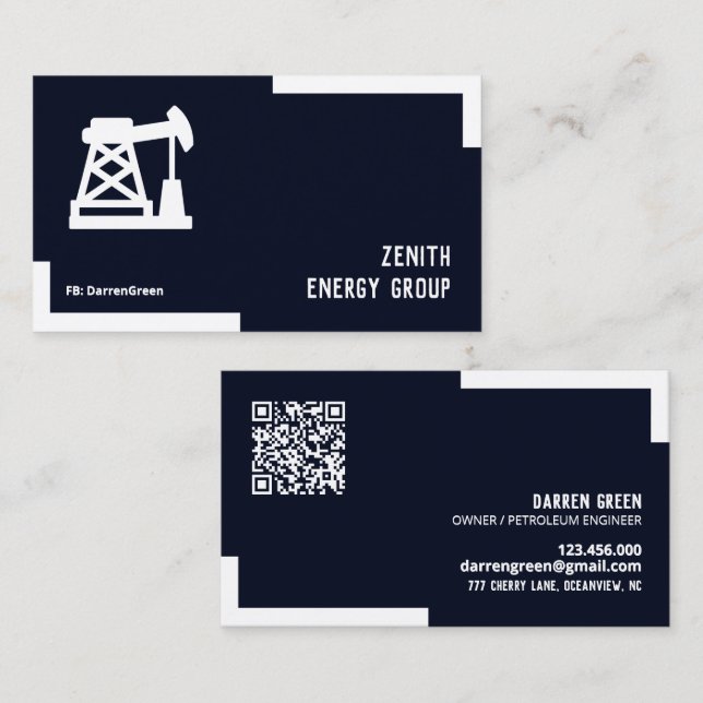 Tarjeta De Visita Ingeniero de Petróleo y Gas QR (Anverso / Reverso)