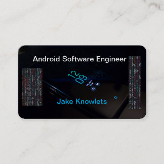 Tarjeta De Visita Ingeniero de software Android Premium Black