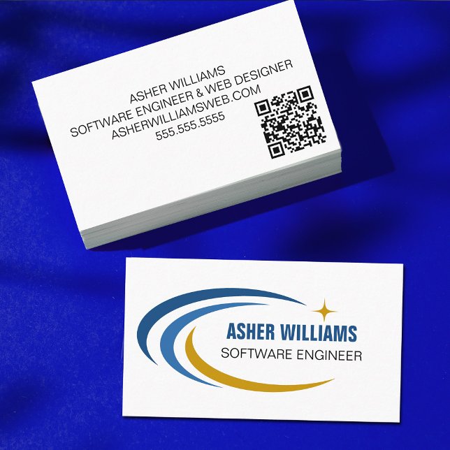 Tarjeta De Visita Ingeniero de software cósmico Código QR de TI info (Subido por el creador)