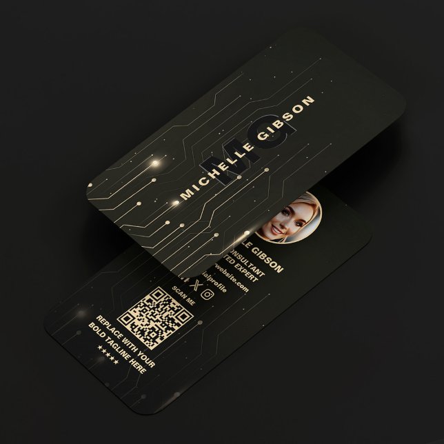 Tarjeta De Visita Ingeniero de software programador negro moderno (Software Engineer Black Programmer Modern Business Card
)