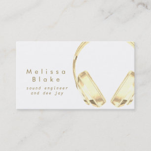 Tarjeta De Visita ingeniero de sonido dee jay faux gold