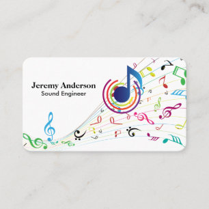 Tarjeta De Visita Ingeniero de sonido   Música   Notas