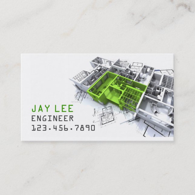 Tarjeta De Visita Ingeniero, Ingeniería, Arquitecto, Constructor (Anverso)