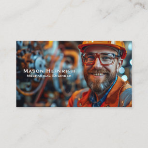 Tarjeta De Visita Ingeniero mecánico en sala de control