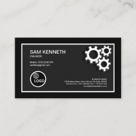 Tarjeta De Visita Ingeniero moderno de los engranajes de las