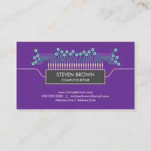 Tarjeta De Visita ingeniero morado Código de la placa de circuito de