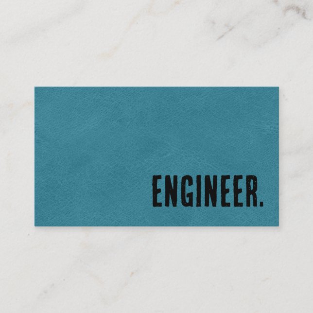 Tarjeta De Visita Ingeniero Premier Blue Faux Leather (Anverso)