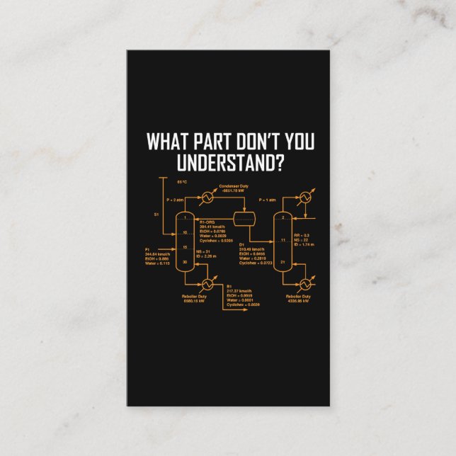 Tarjeta De Visita Ingeniero químico divertido - ingeniería química (Anverso)