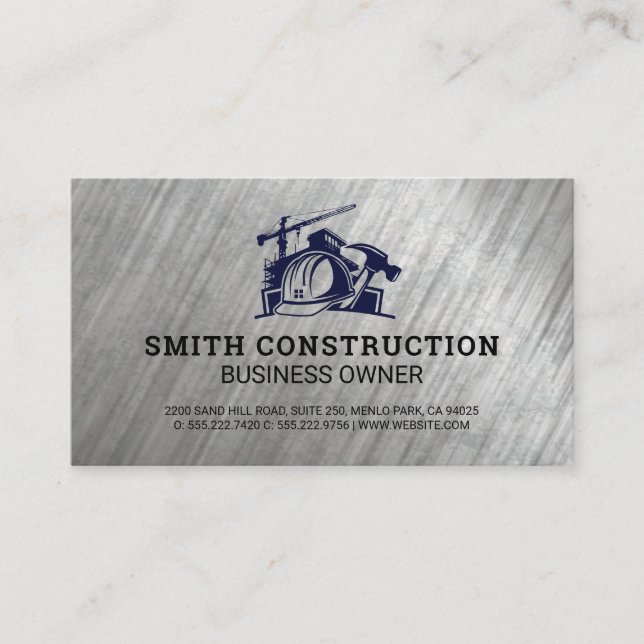 Tarjeta De Visita Ingeniero | Sitio de Construcción | Constructor (Anverso)