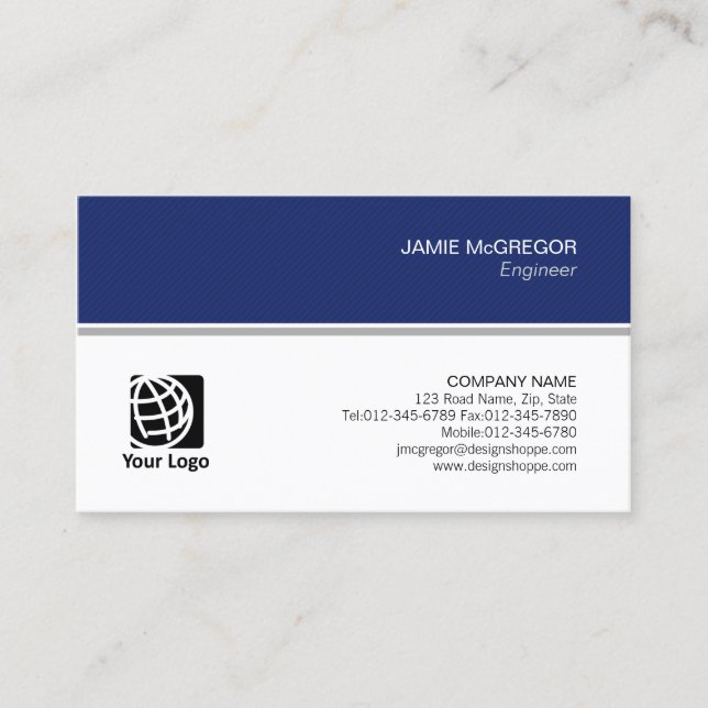 Tarjeta De Visita Ingeniero Técnico Simple Profesional Mínimo (Anverso)